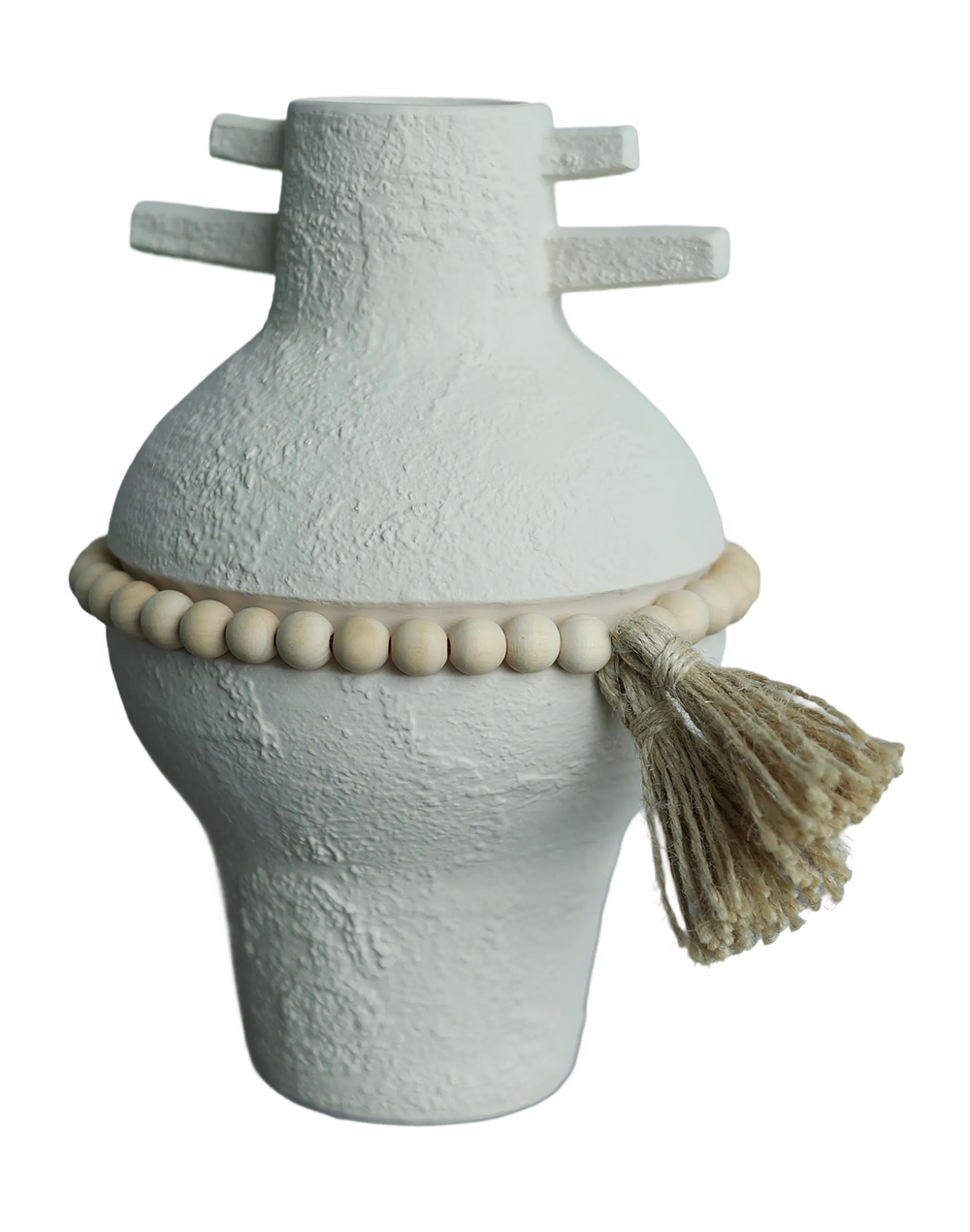 Terra blanc  atrisan beaded urn White
