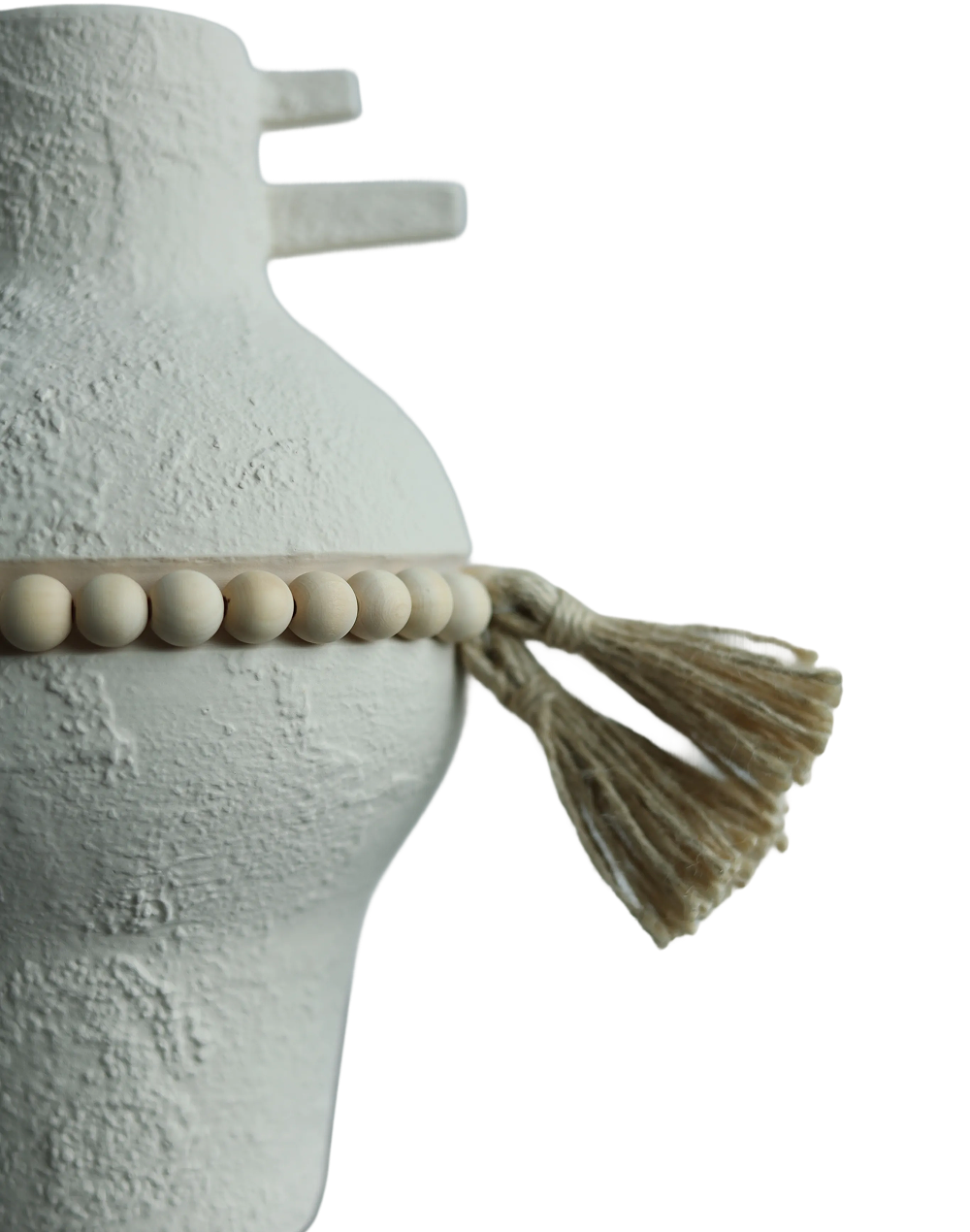Terra blanc  atrisan beaded urn White