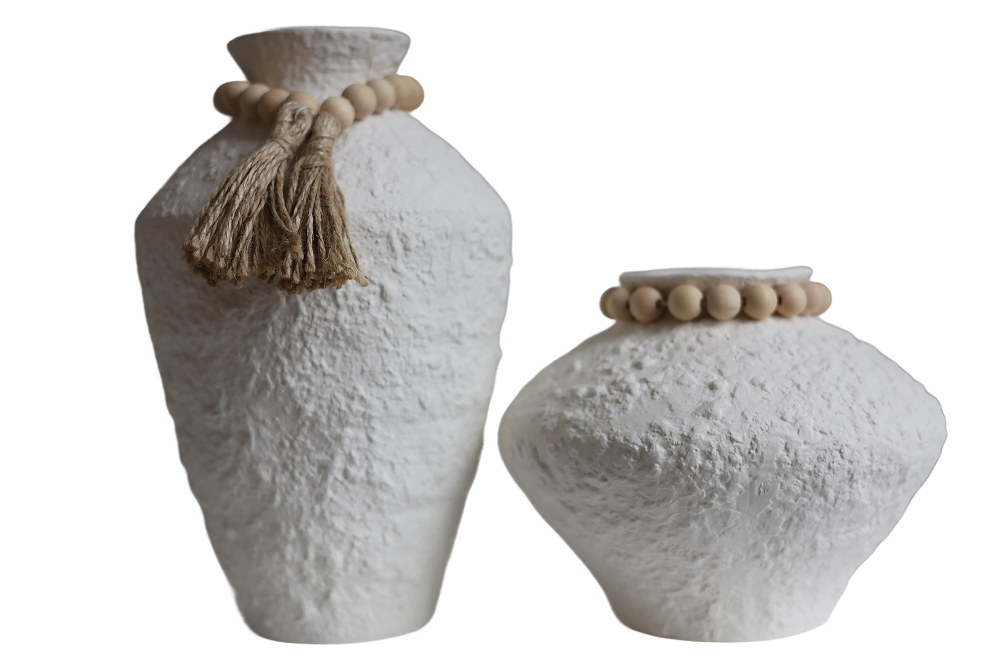 TerraForge Amphora Tie Vase White