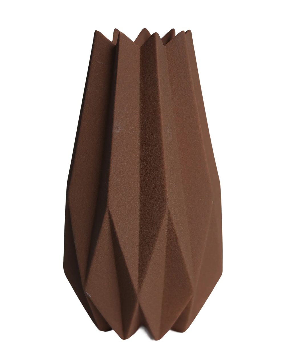 Terra Forge Facet Pillar Vase Brown