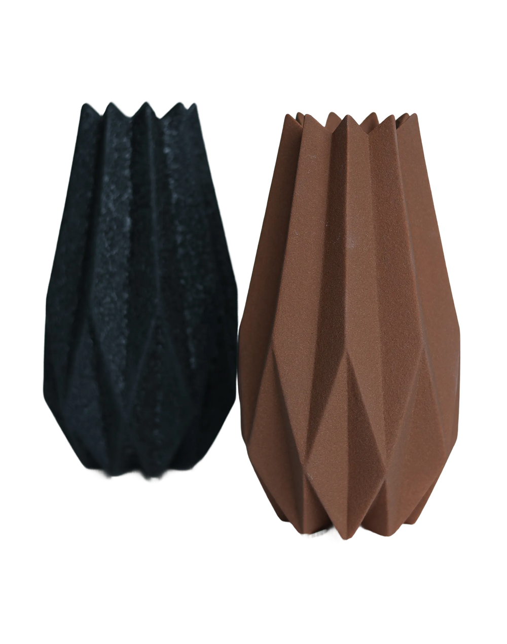 Terra Forge Facet Pillar Vase Brown
