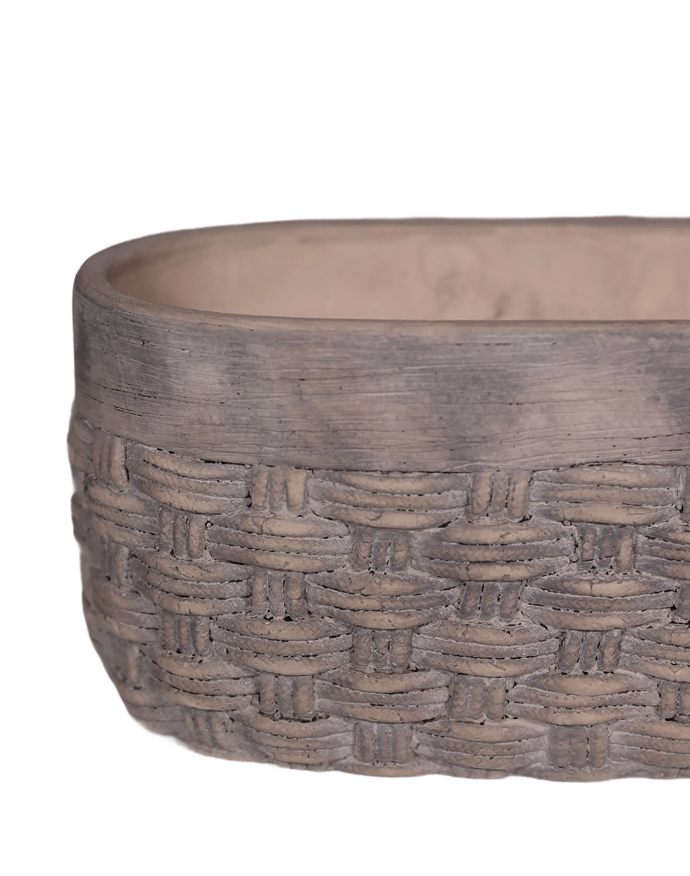 The Woven Collection Low Vase Gray