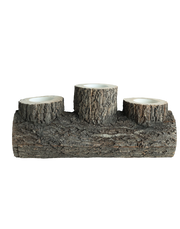 Woodland log vessel with rope
