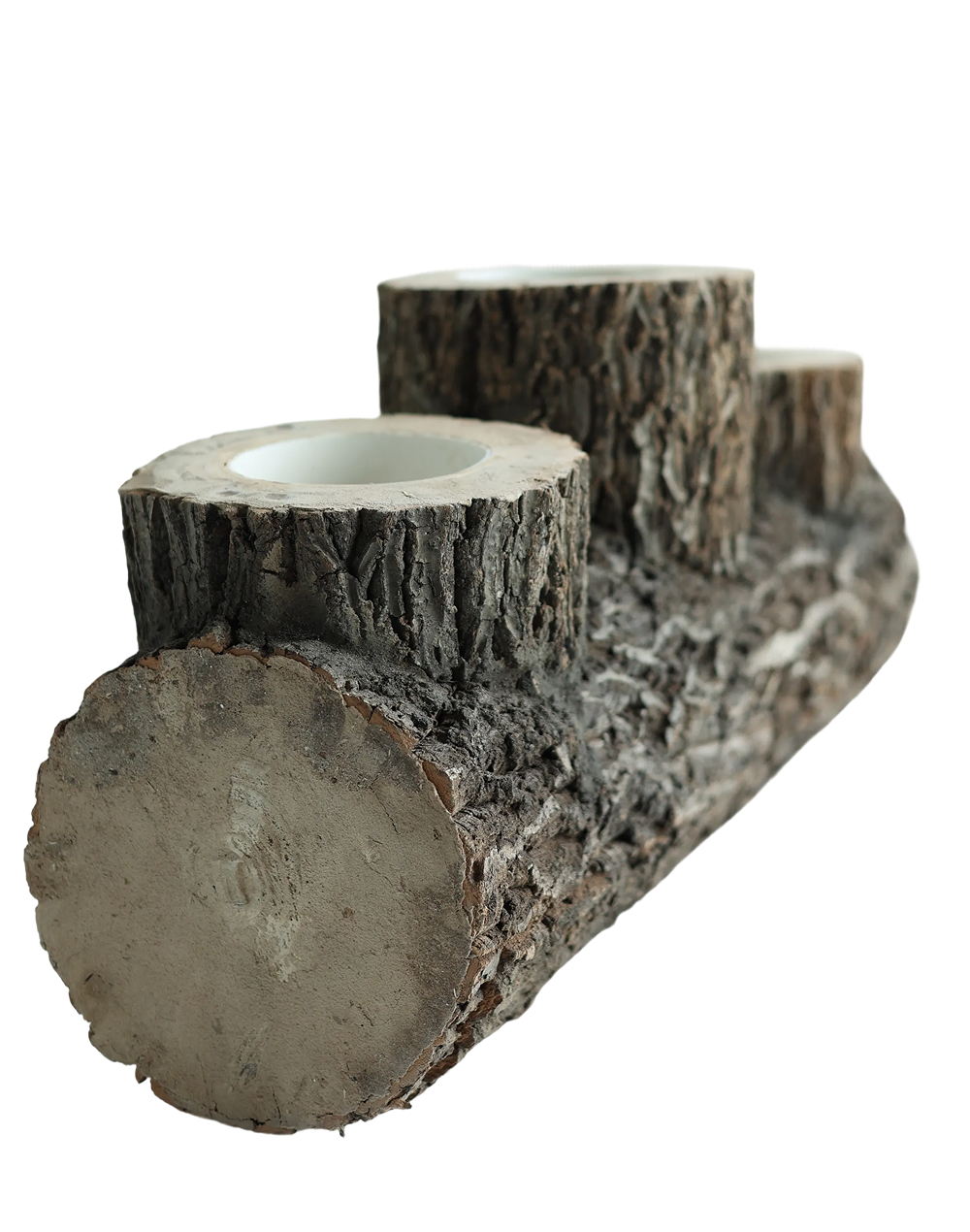 Woodland log vessel with rope
