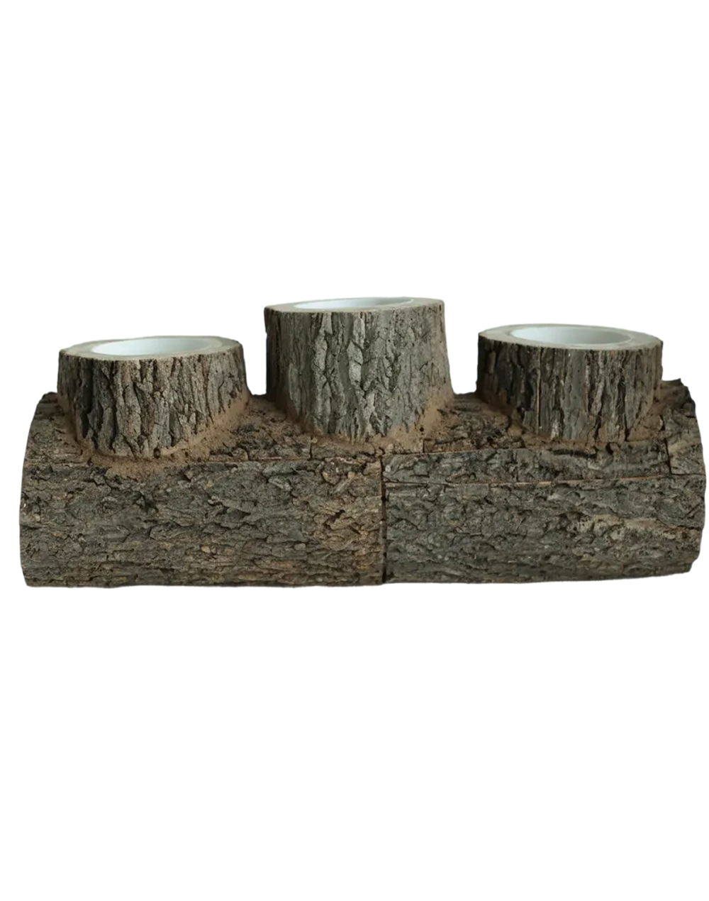 Woodland log vessel with rope