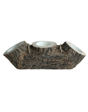 Woodland Log Short Vessel With Rope