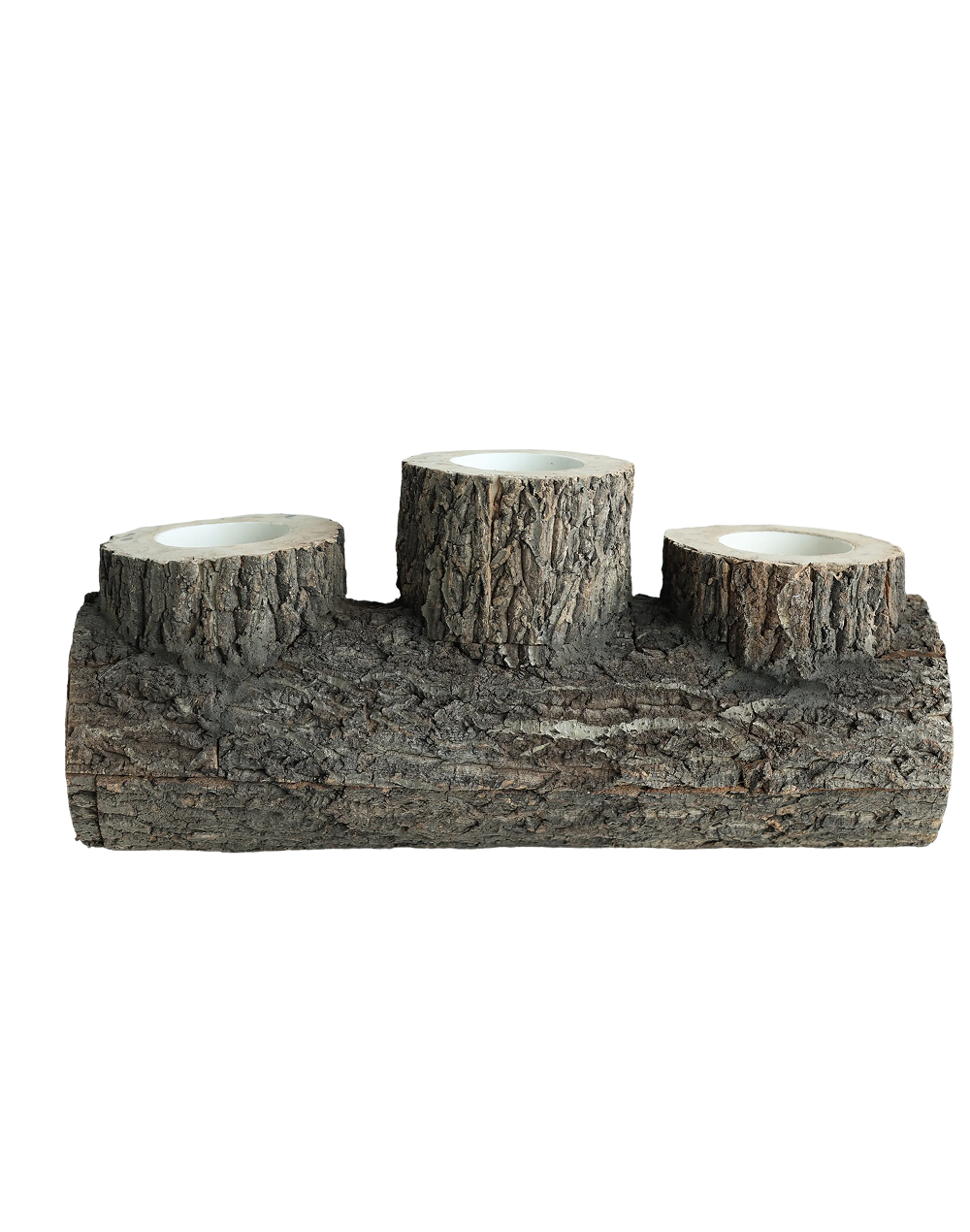 Woodland log vessel with rope