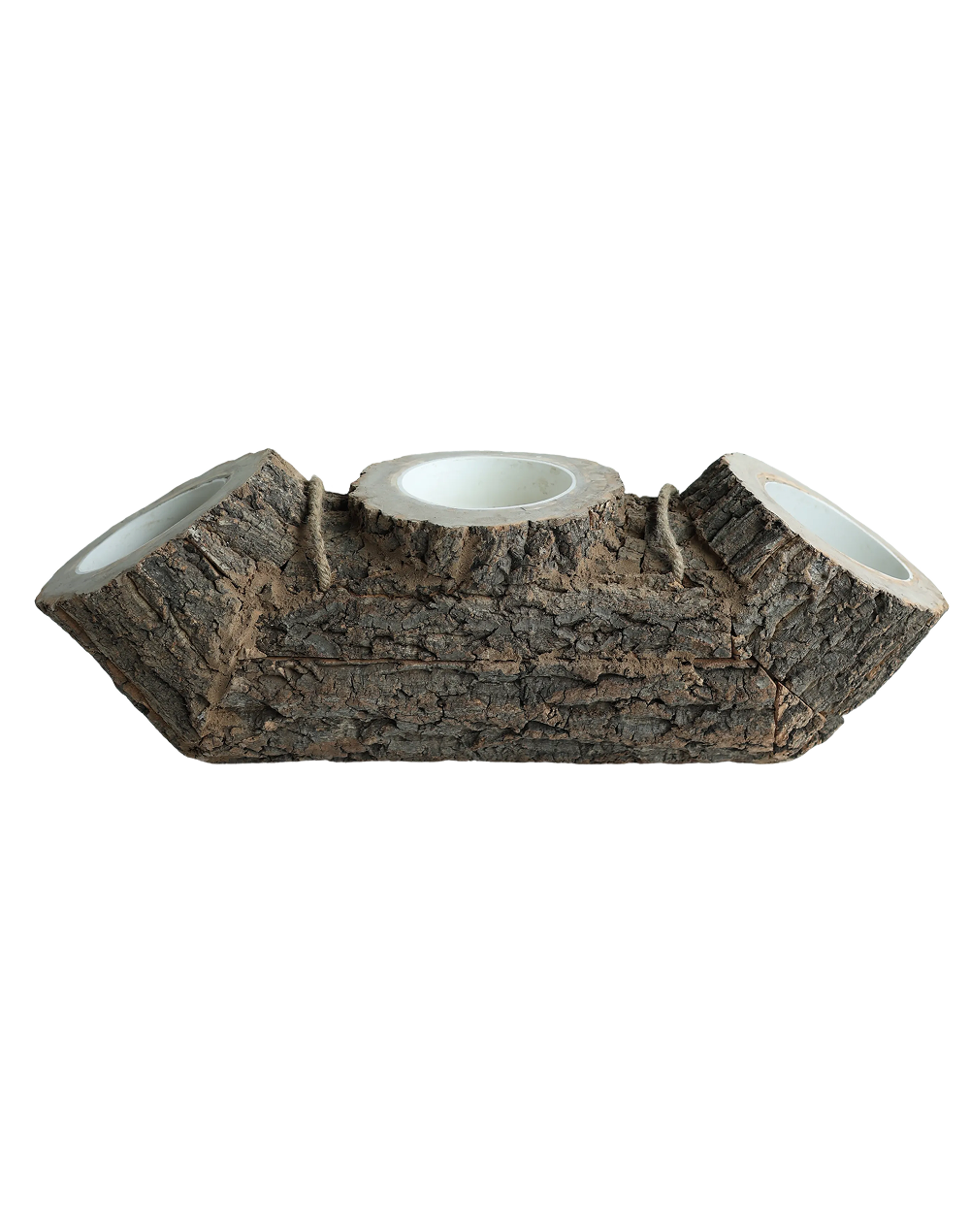 Woodland Log Short Vessel With Rope