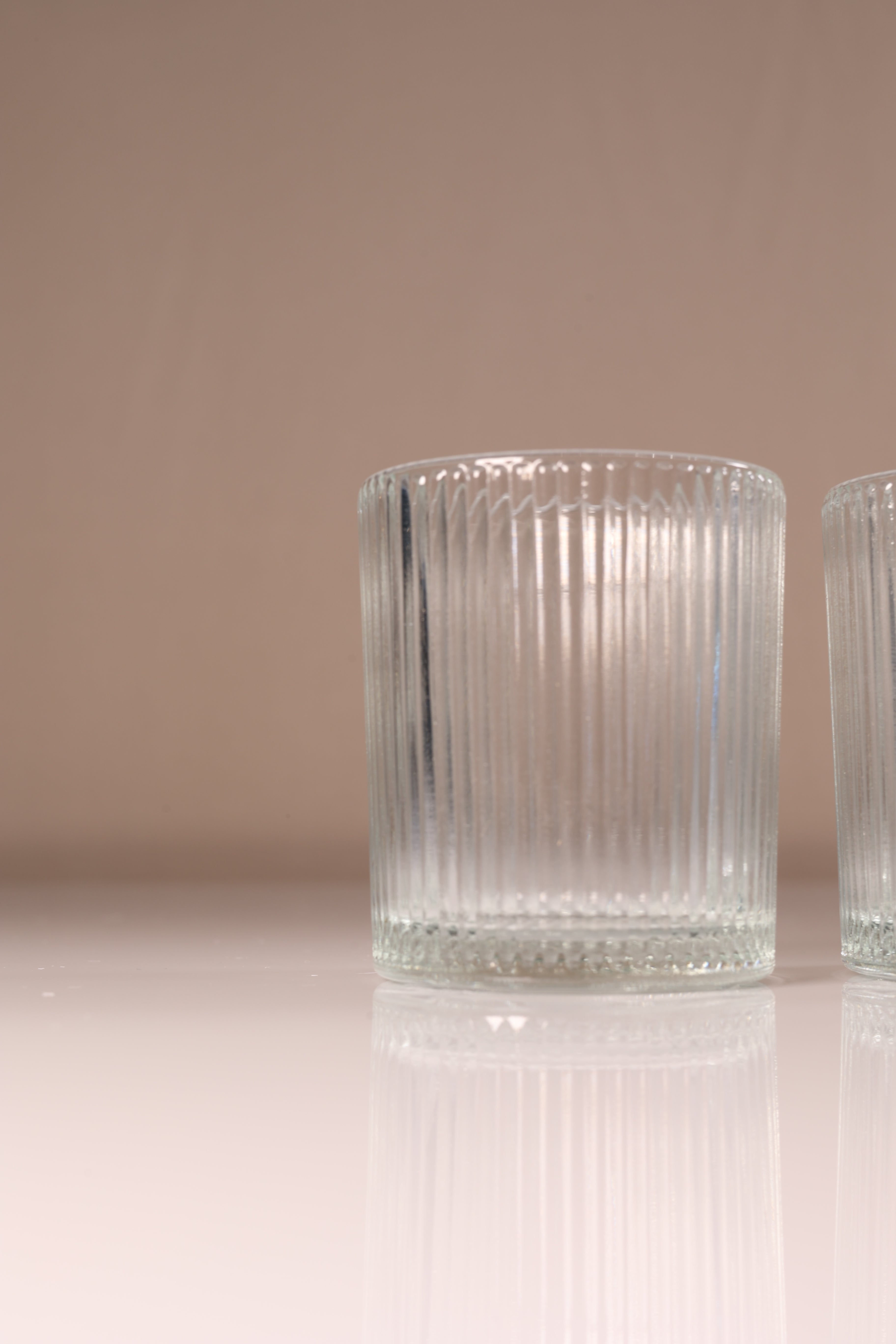 Pleated Glass Votive Holder