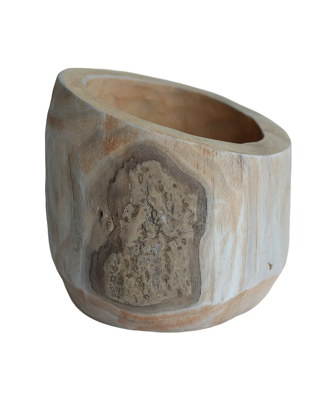 Wood Short Drum vase