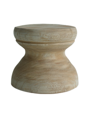 Wood Drum Candlestick Small