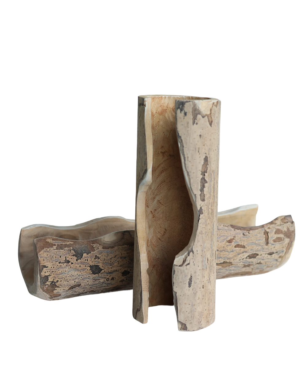 Wood Log Vessel