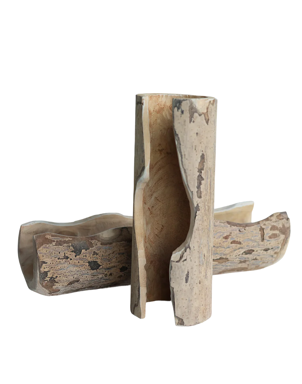 Wood Log Vessel