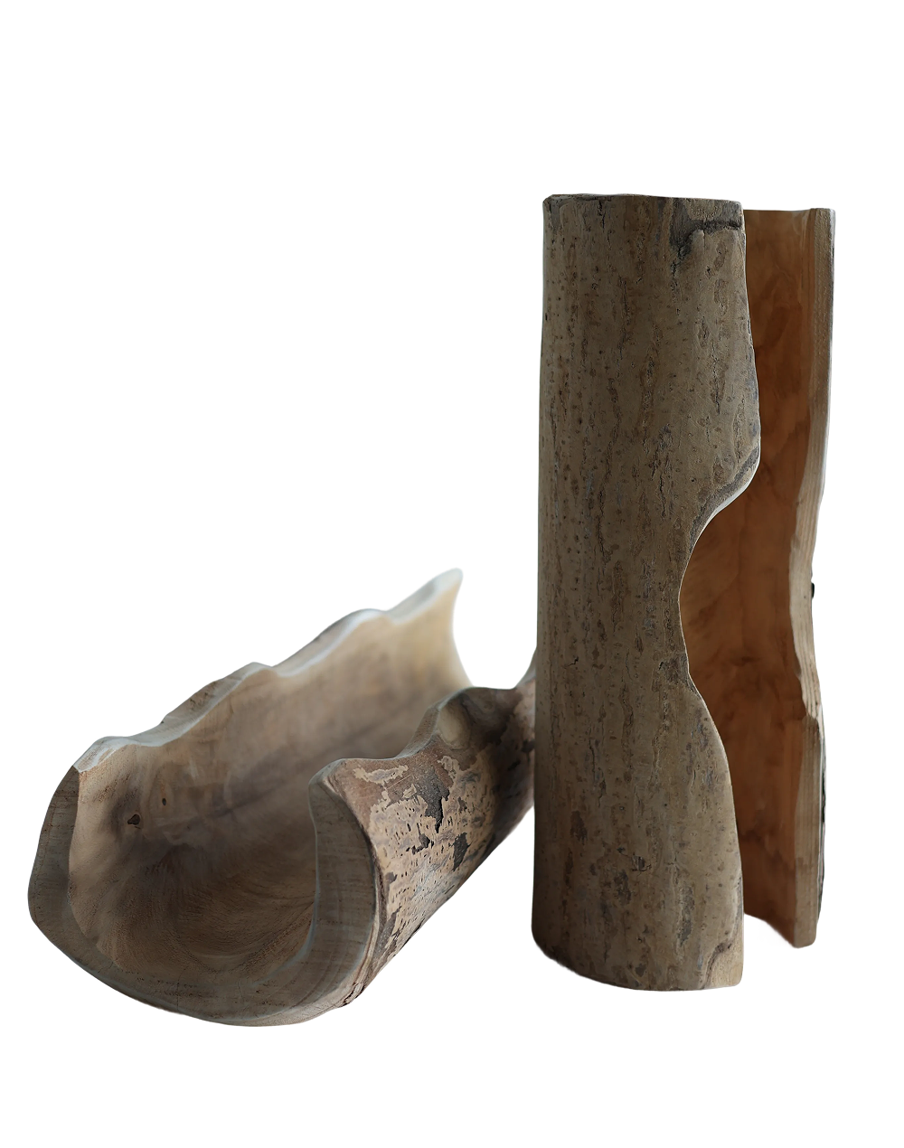 Wood Log Vessel