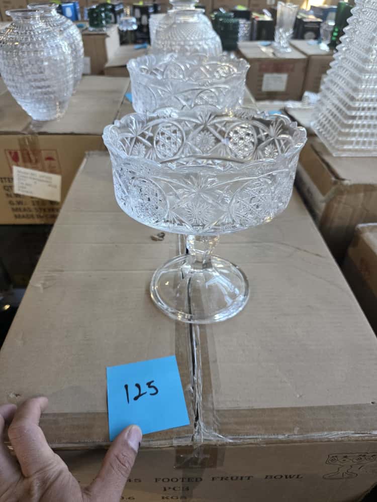 Vintage Cut Crystal Pedestal Bowl