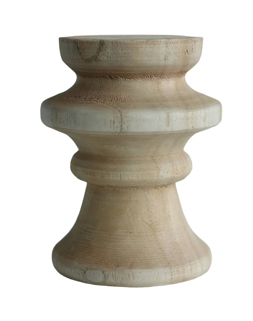 Wood Drum Candlestick Medium