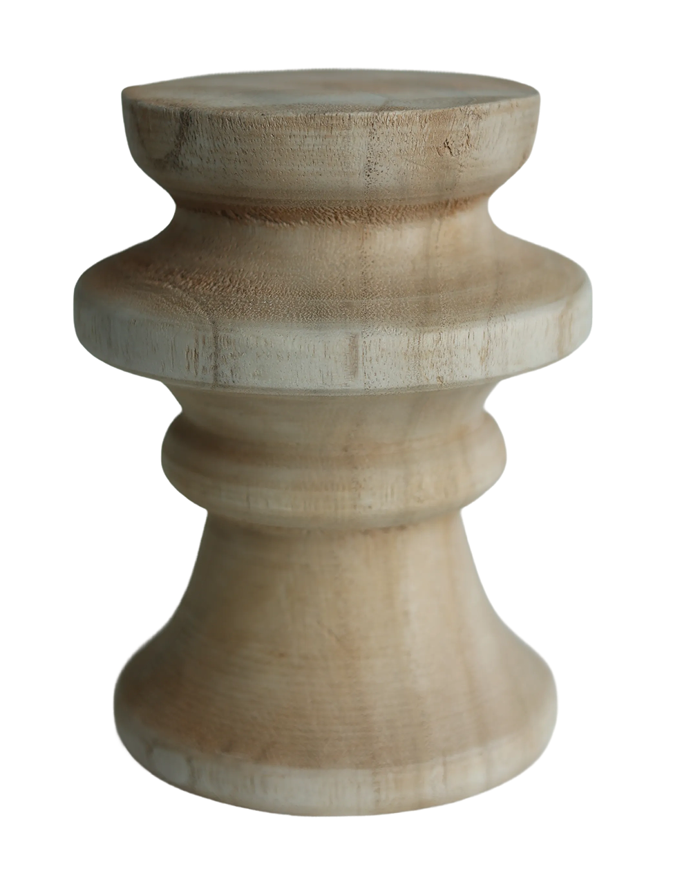 Wood Drum Candlestick Medium