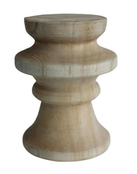 Wood Drum Candlestick Medium