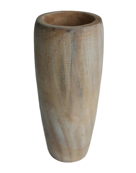 Wood Elongated Vase