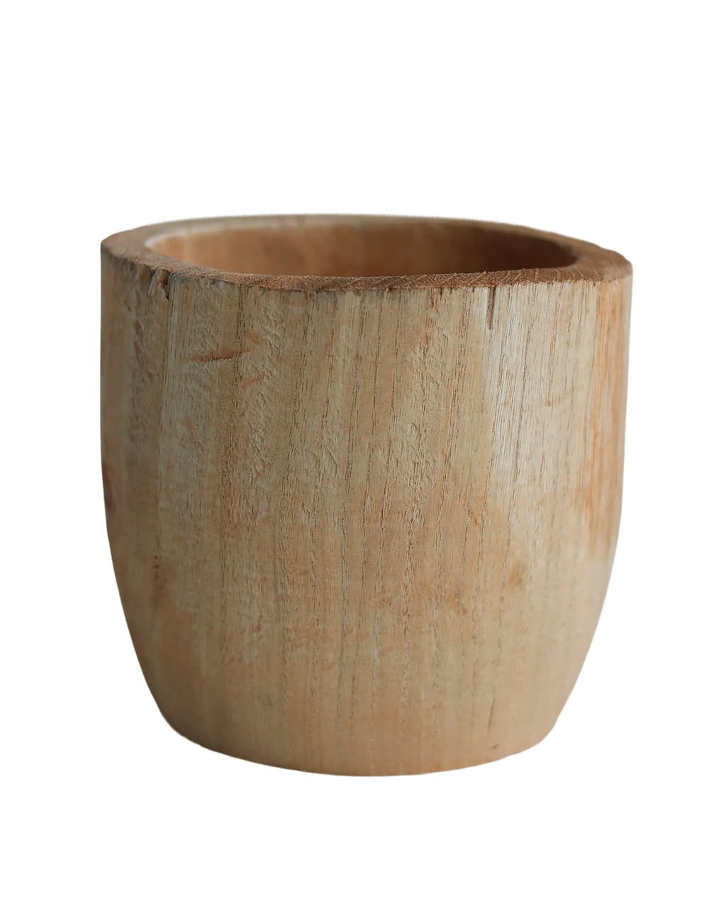 Tall Compact Wood Vase