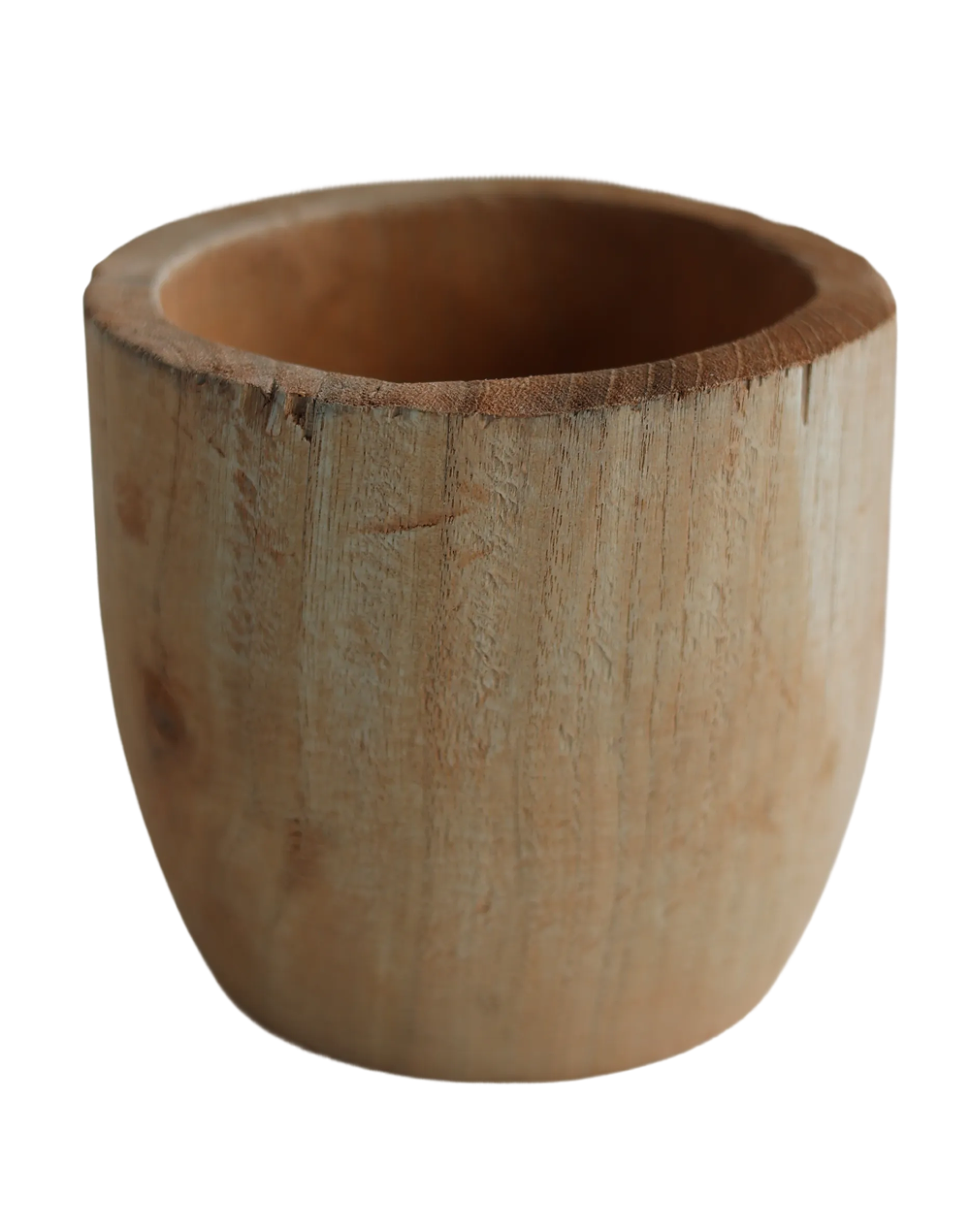 Tall Compact Wood Vase